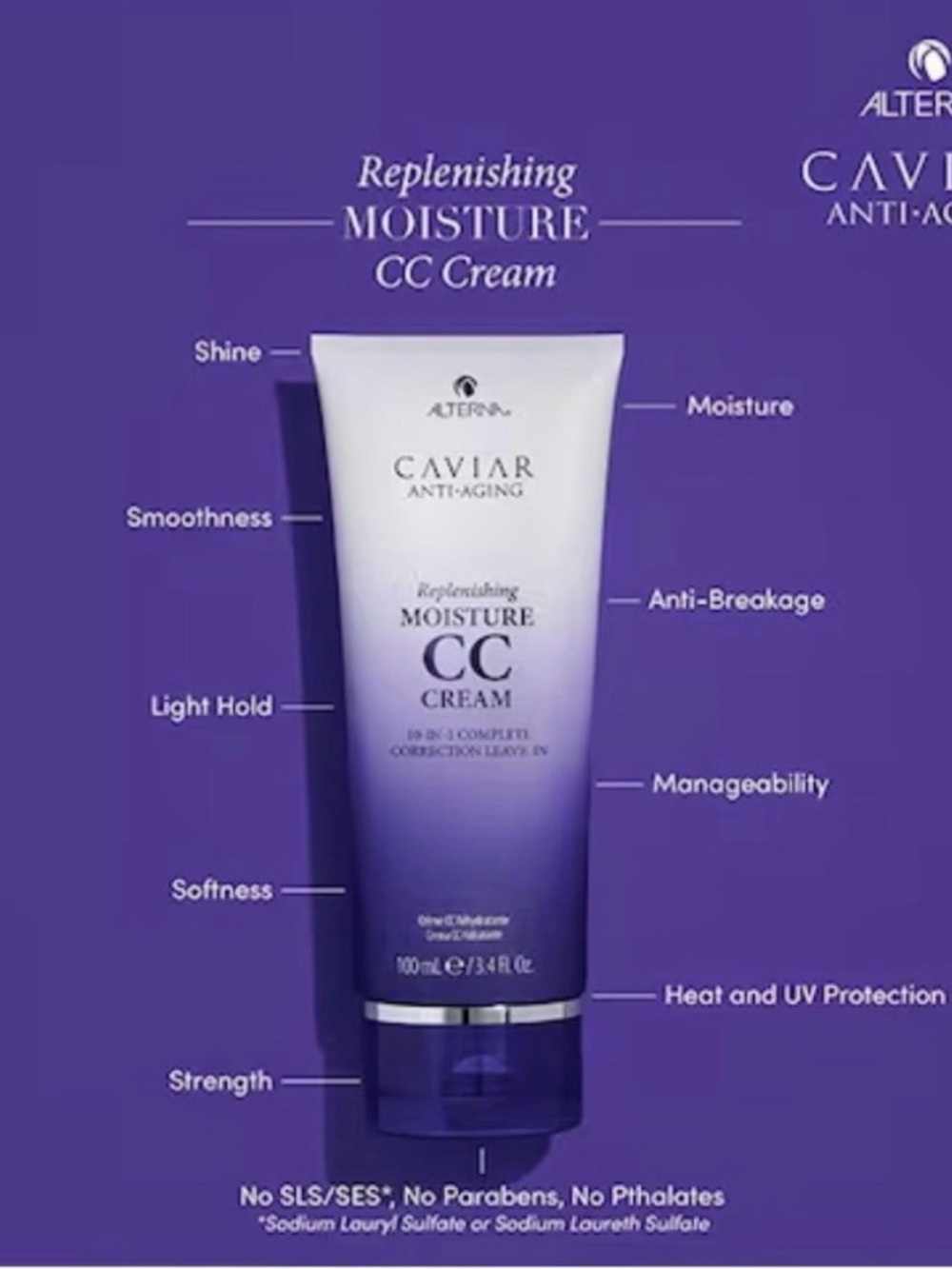 Alterna Caviar Anti-Aging Replenishing Moisture CC Hair Cream Size 3.4oz. - Picture 4 of 6